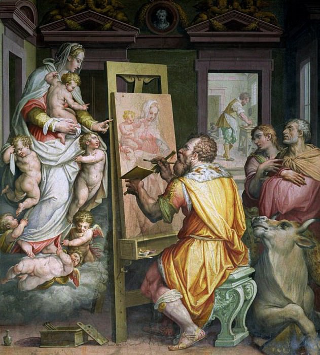 Святой Лука пишет портрет Богородицы. Джорджо Вазари