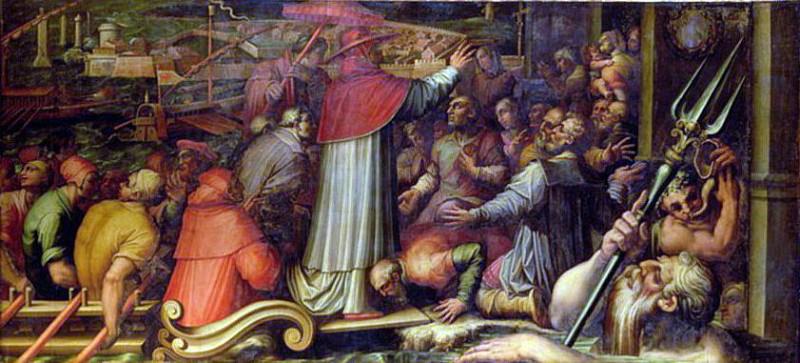 Pope Eugenius IV arriving at Livorno. Giorgio Vasari