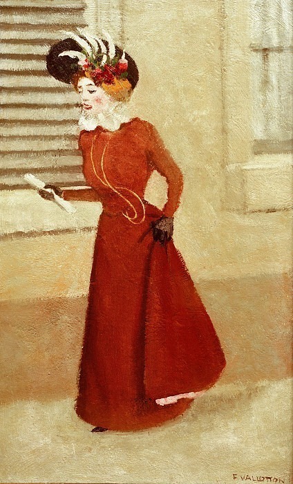 Woman with feathered hat. Félix Édouard Vallotton