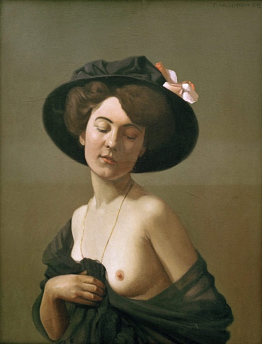 Woman with black hat. Félix Édouard Vallotton
