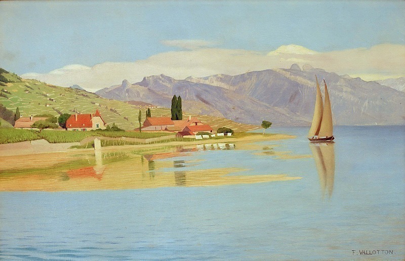 The port of Pully. Félix Édouard Vallotton