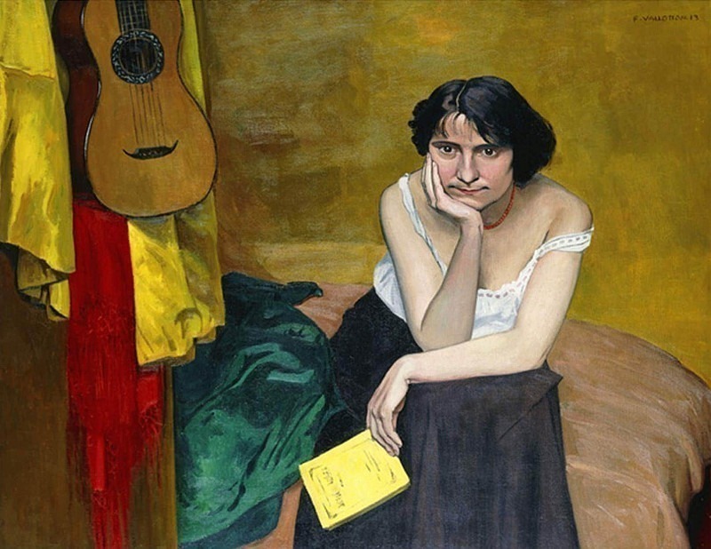 Woman and Guitar. Félix Édouard Vallotton