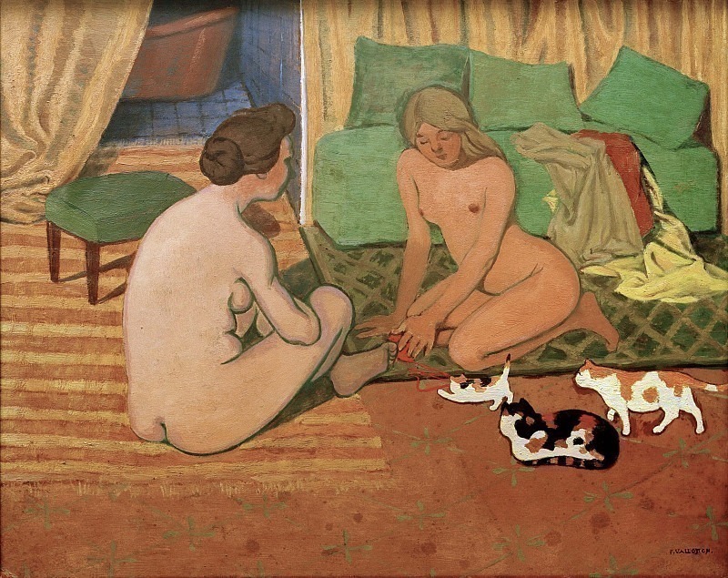 Women And Cats. Félix Édouard Vallotton