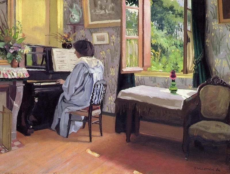 Lady At The Piano. Félix Édouard Vallotton