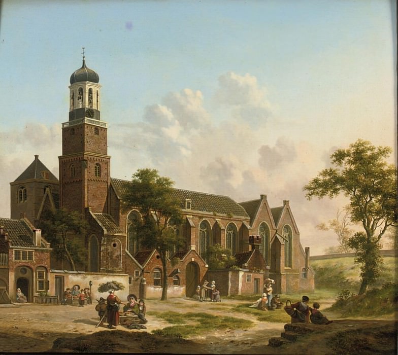 Townspeople near the Nicolaikerk, Utrecht. Jan Hendrik Verheyen