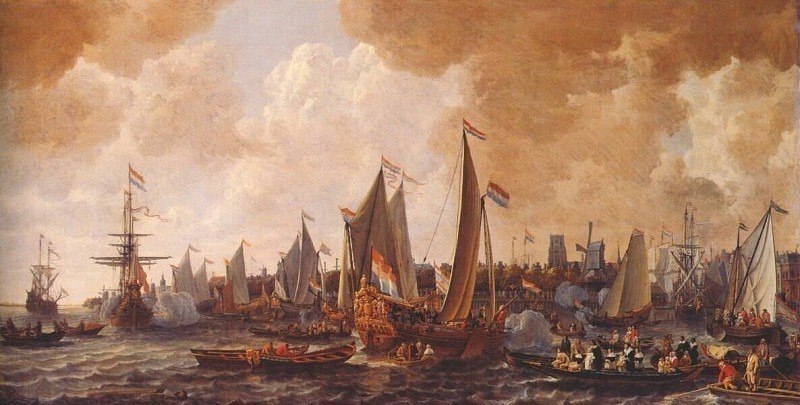 The arrival of Charles II of England in Rotterdam, 24 may 1660. Wouterus Verschuur