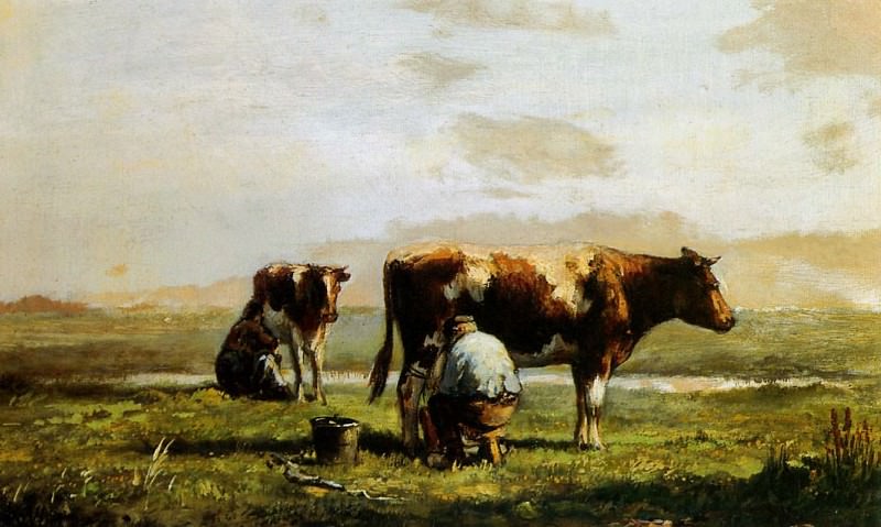 Пейзаж с коровами. Клас Ван дер Влит