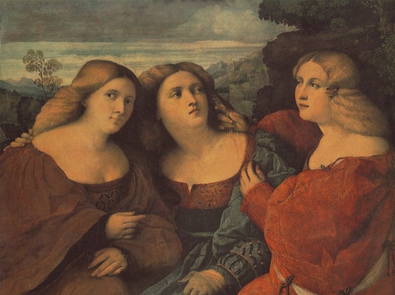 THE THREE SISTERS DETAIL DRESDEN. Palma Il Vecchio (Jacopo Negretti)
