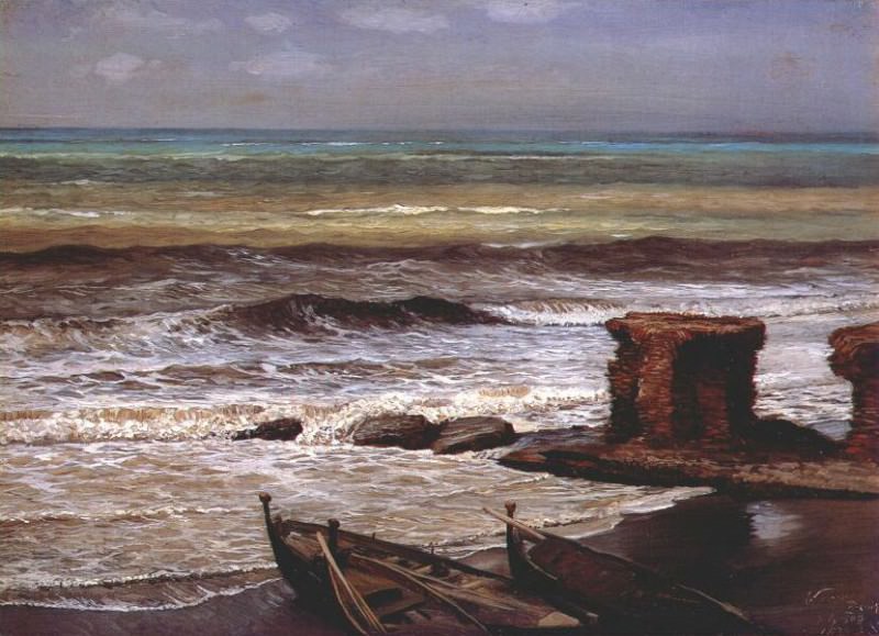 vedder waves at palo 1874. Elihu Vedder