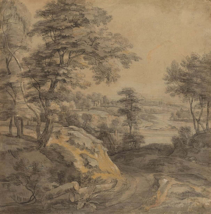 Wooded Landscape with a Road. Lodewijk de Vadder
