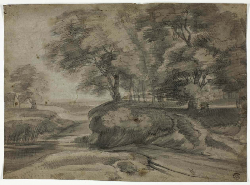 River Landscape with Wooded Banks. Lodewijk de Vadder