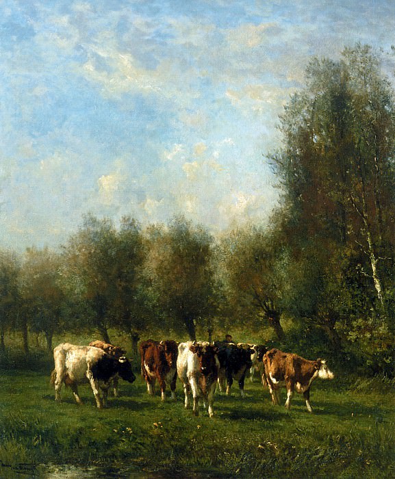 Vrolijk Johannes Farmer with cows Sun. Йоханнес Вролик
