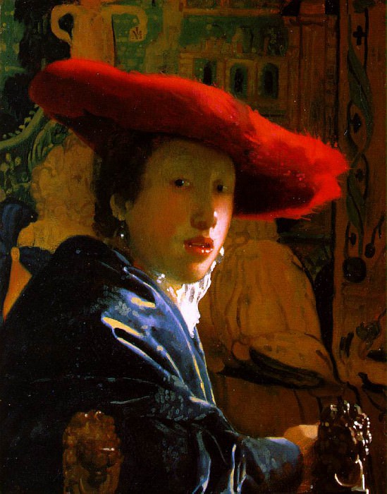 The girl with the red hat, 22.8 x 18 cm, NG Washington. Johannes Vermeer
