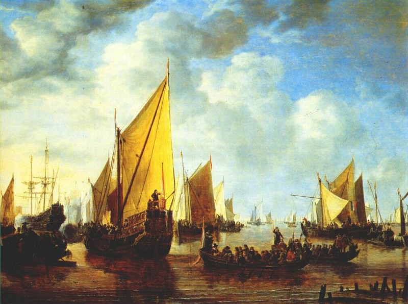 Vlieger The Disembarkation Of Prince Frederik Hendrik Of Orange 1649. Simon De Vlieger