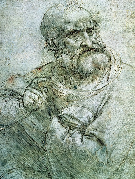 Эскиз апостола для «Тайной вечери», Леонардо да Винчи
