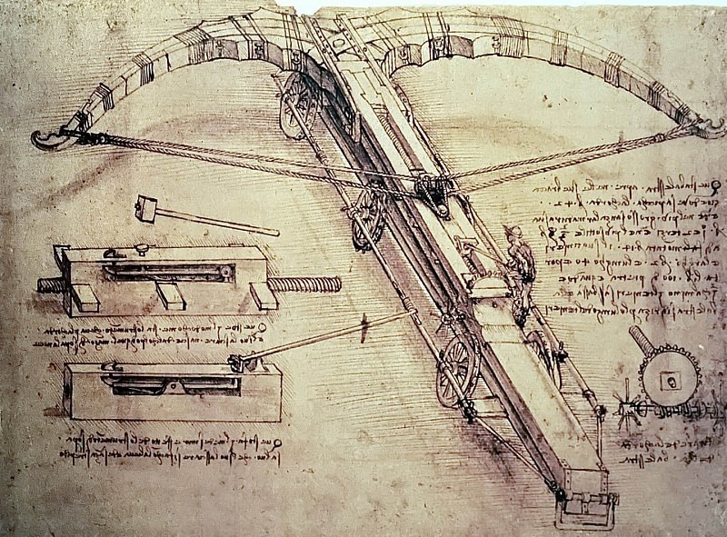 Design for a Giant Crossbow. Leonardo da Vinci