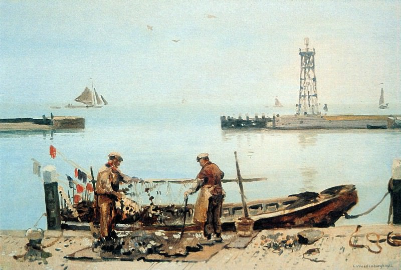 Vreedenburgh Cornelis Fishermen Sun. Корнелис Вриденбург