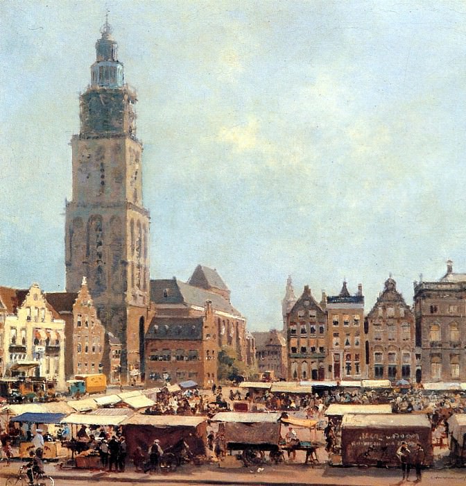 Vreedenburgh Cornelis View On Market In Groningen Sun. Cornelis Vreedenburgh