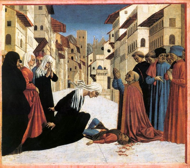 St Zenobius Performs a Miracle WGA. Domenico Veneziano