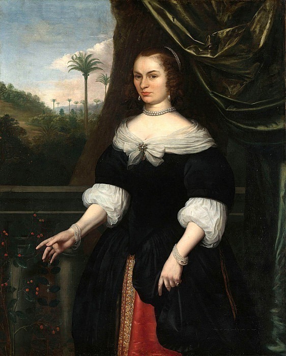 Portrait of Dina Lems, Wife of Jan Valckenburgh. Daniel Vertangen