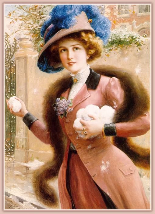 Vernon An-Elegant-Lady-Throwing-Snowballs-sj. Emile Vernon
