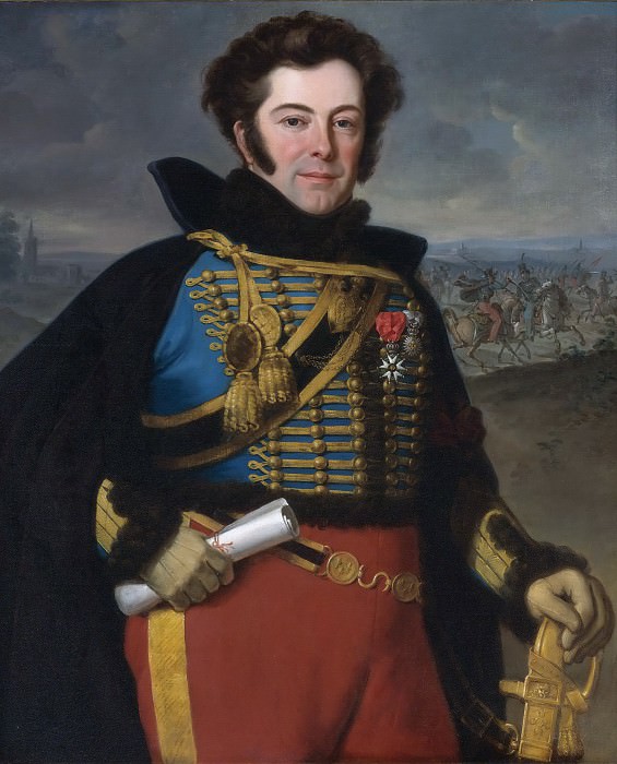 Portrait of Colonel Auguste-Frederic Bon-amour, Marquis de Talhouët. Horace Vernet
