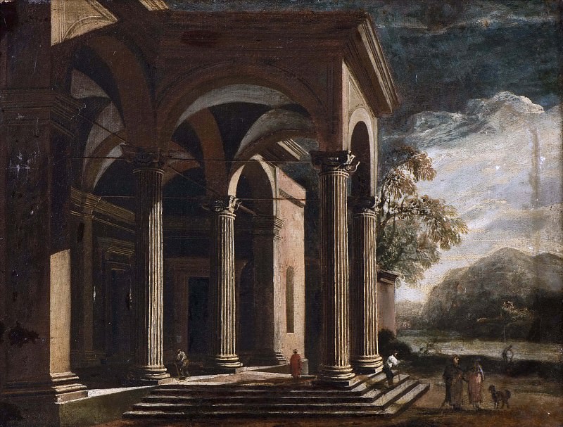 Architectural fantasy, palace in landscape