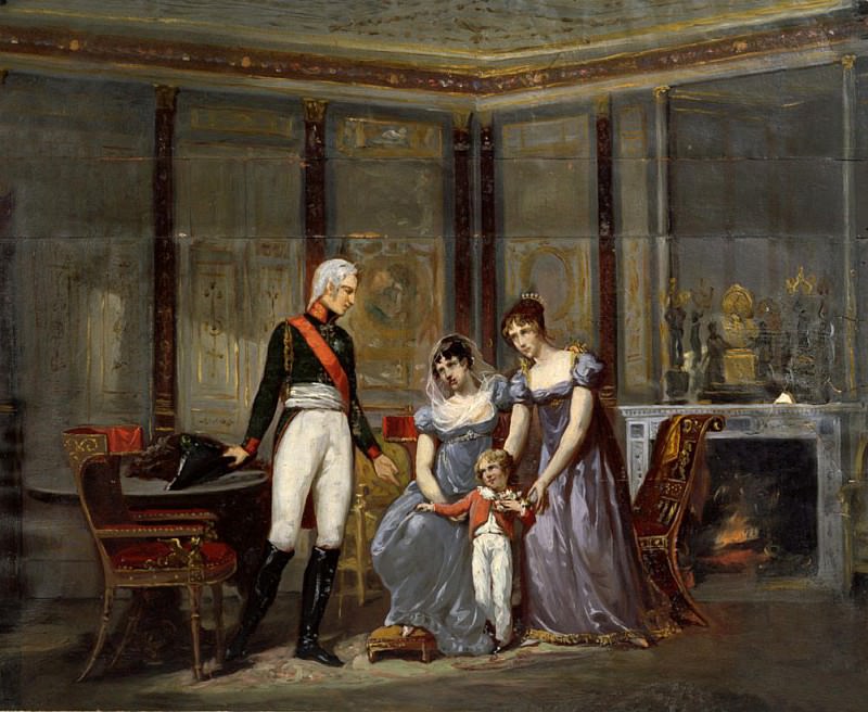 The Empress Josephine presenting her daughter, Hortense and grandson, Louis-Napoleon. Jean Louis Victor Viger du Vigneau