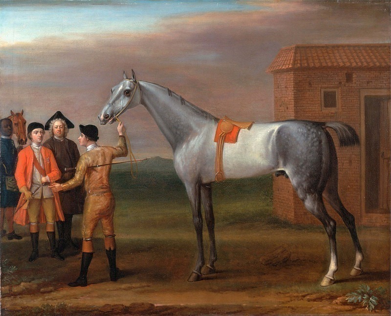 Lamprey, with His Owner Sir William Morgan, at Newmarket. John Wootton