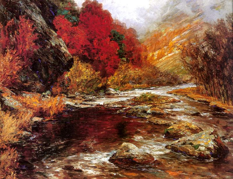 A River In An Autumnal Landscape. Olga Wisinger-Florian