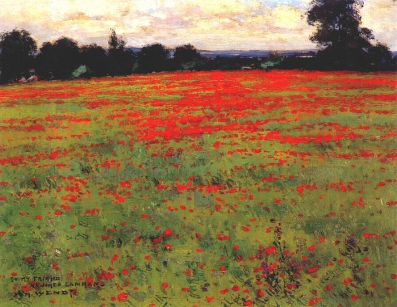 wendt red poppies c1898. Уильям Вендт