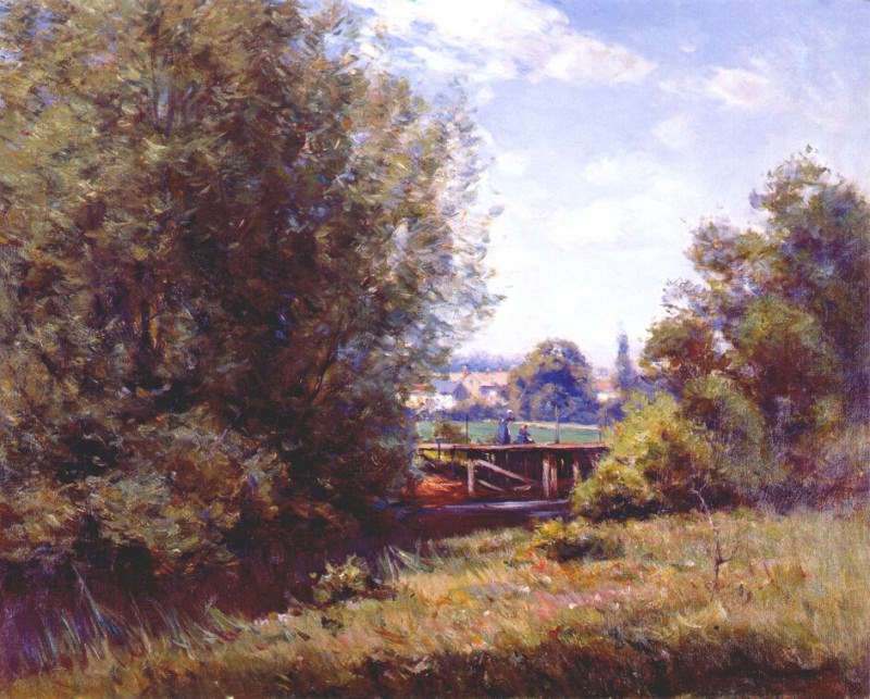 wendt landscape with bridge. William Wendt