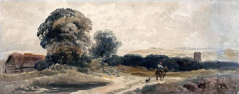 A Country Road with Traveller on Horseback. Peter De Wint (DeWint)
