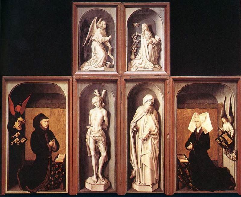 The Last Judgment Polyptych reverse side WGA. Рогир ван дер Вейден