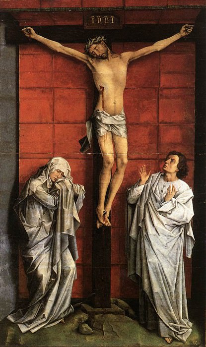 Weyden Christus on the Cross with Mary and St John c1460. Рогир ван дер Вейден