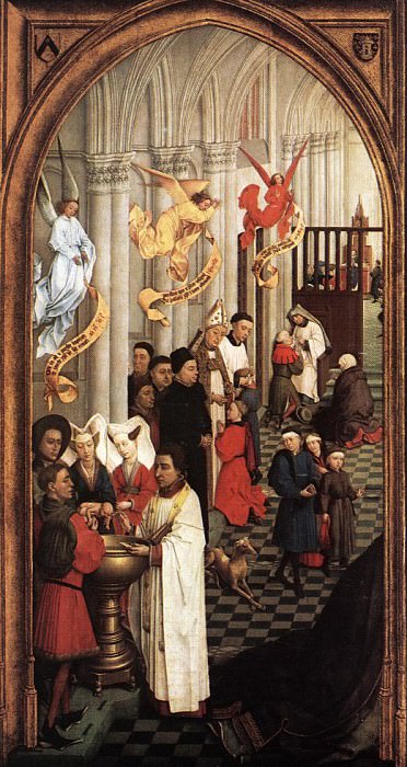 Weyden Seven Sacraments (left wing). Рогир ван дер Вейден