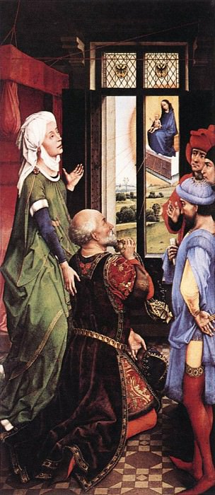 Pierre Bladelin Triptych left panel WGA. Rogier Van Der Weyden