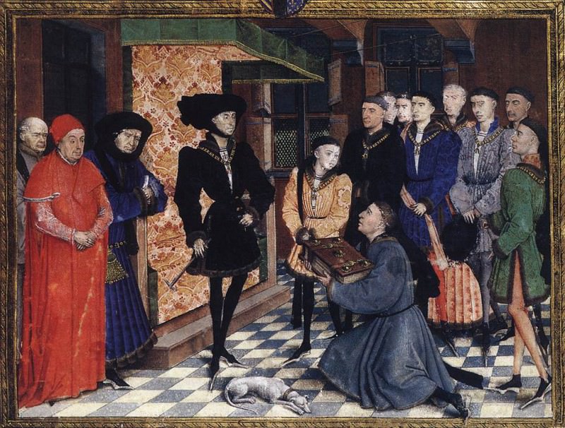 Weyden Miniature from the first page of the Chroniques de Hainaut. Рогир ван дер Вейден