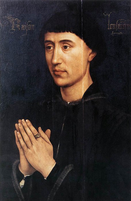 Weyden Portrait Diptych of Laurent Froimont (right wing). Rogier Van Der Weyden