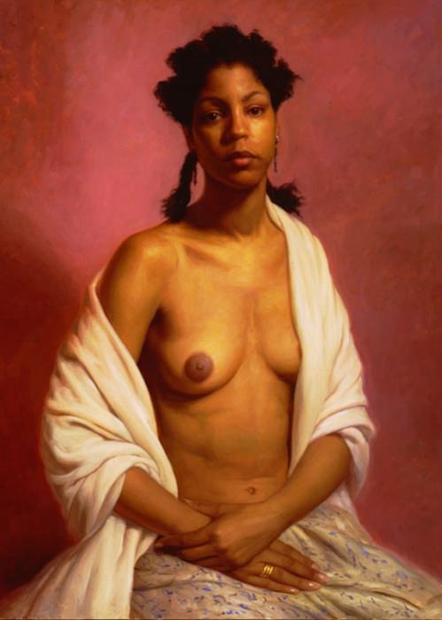Портрет женщины с обнаженной грудью. Патрисия Уотвуд