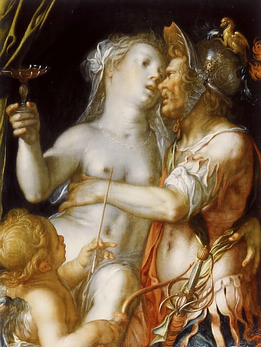 Aphrodite Ares and Eros. Joachim Wtewael