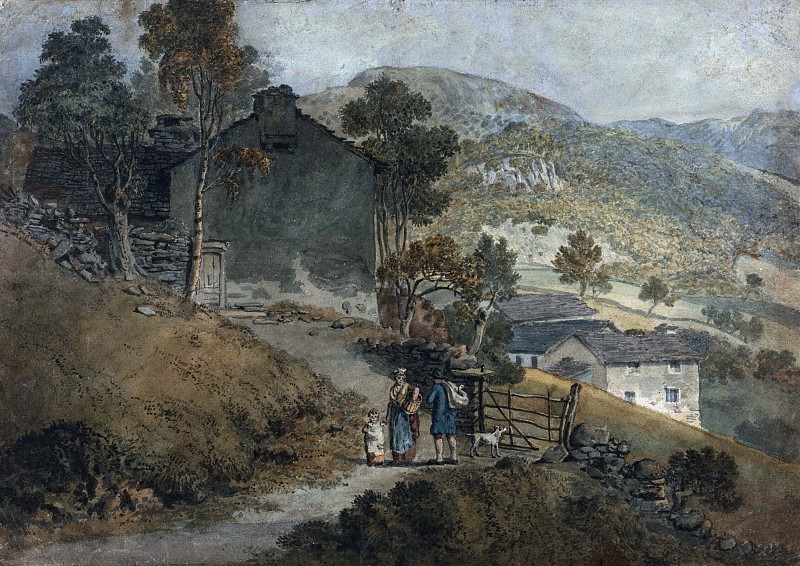 Landscape with Cottages and Figures. James Ward