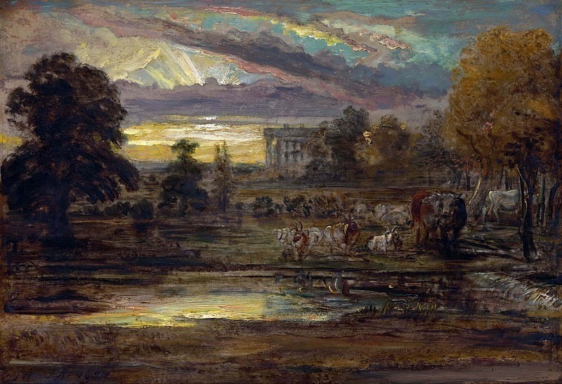 Cattle at a Pool at Sunrise. James Ward