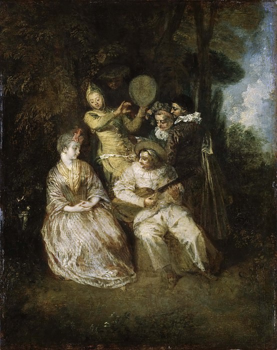 The Italian Serenade. Jean-Antoine Watteau