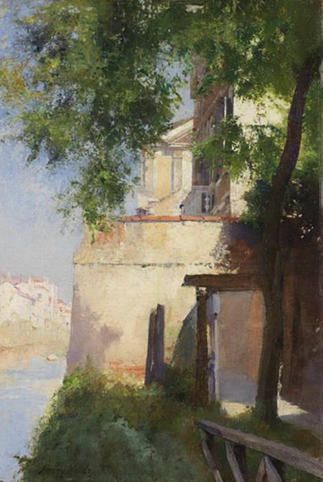 A View of Venice from a Terrace. Henry Woods