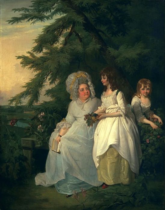 Мэри Маргарет Вуд и двое ее дочерей. Фрэнсис Уитли