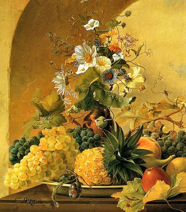 Michael Wentzel - Still Life of Fruit and Flowers, De. Майкл Вентцель