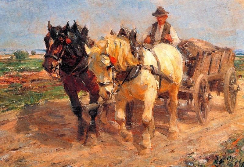 George Wolf - Horse and Cart, 1882, De. Джордж Волк