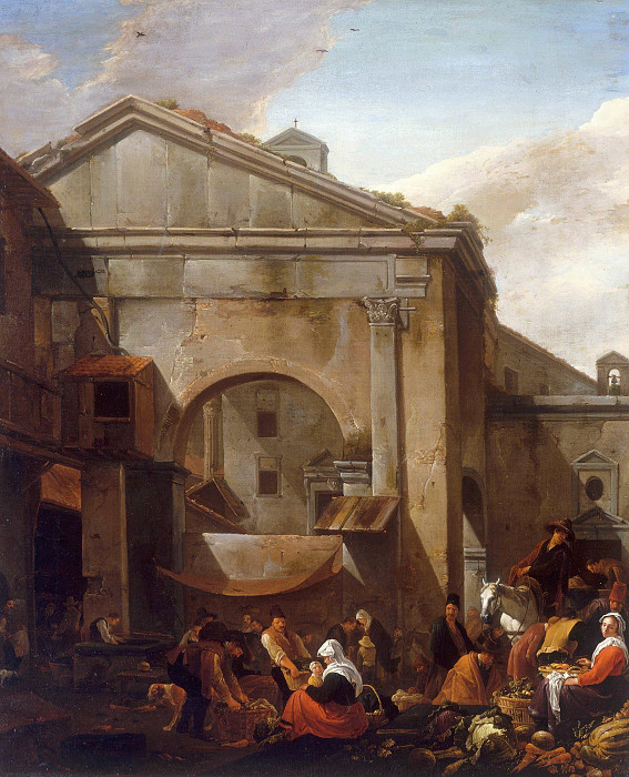 An Italianate Fruit And Vegetable Market Scene. Thomas Wijck