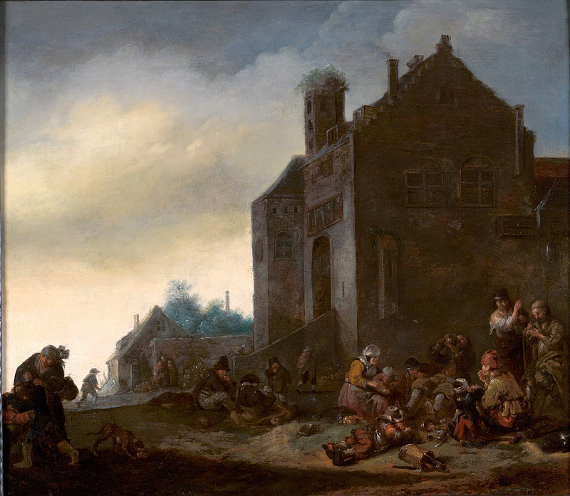Landscape with Beggars Feasting. Thomas Wijck